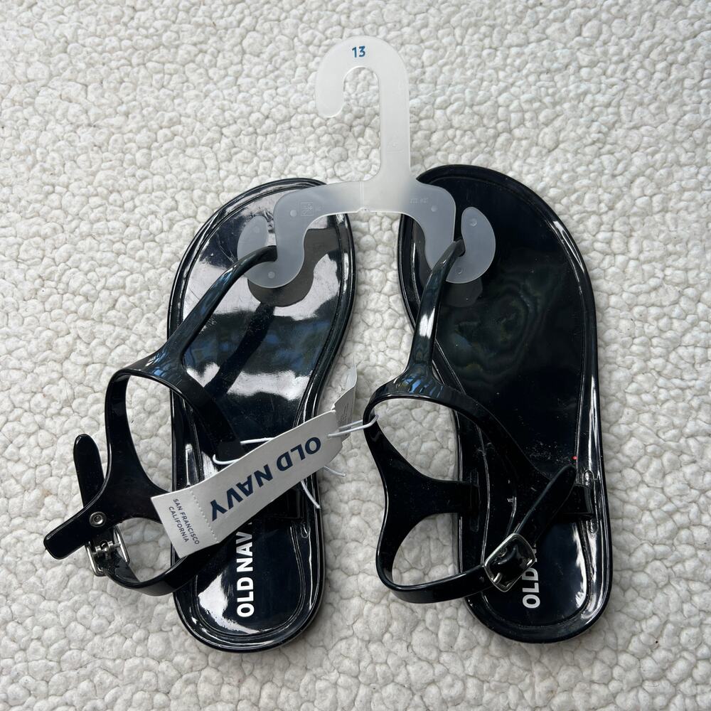 Old Navy Black Thong Sandals Girls 13